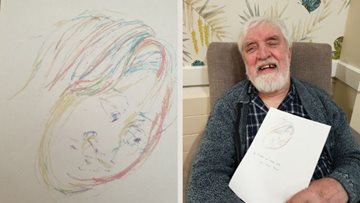 Resident at Stafford care home sketches striking portrait